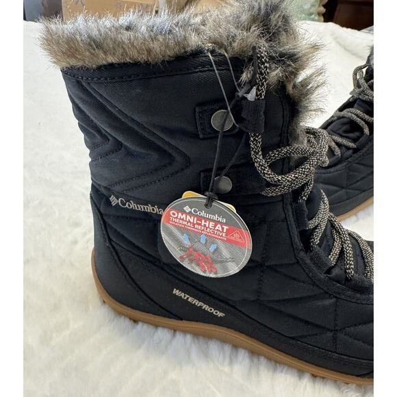 Columbia Women’s Minx Shorty III Black Pebble Waterproof Snow Boot Size 8.5 - Picture 3 of 8
